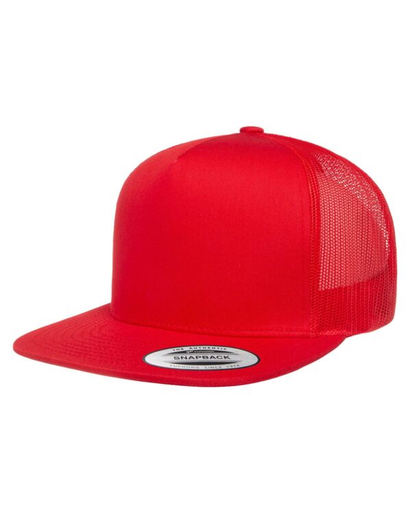 Front View of a Red Trucker Snapback
