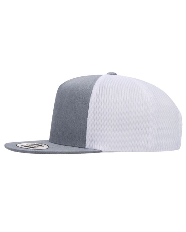 Side View of a Heather White Trucker Snapback